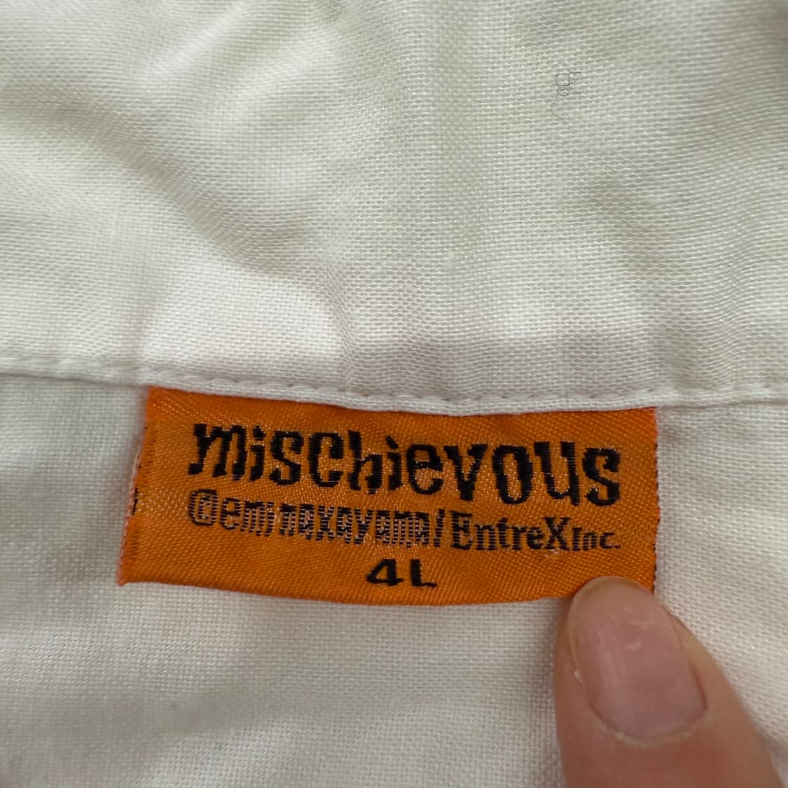 [정품/4L] 미스치프 MISCHIEVOUS 프린팅 셔츠 화이트 b16 상품이미지4