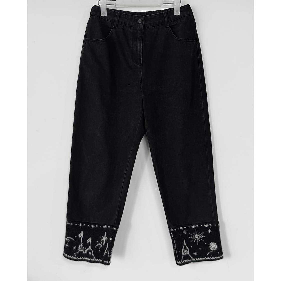 오즈세컨 신형 니트 블록 데님 팬츠 상품이미지2