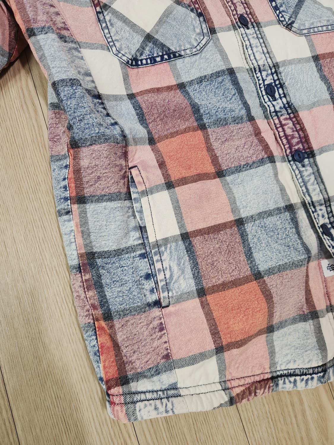 BAYFLOW 핑크 원워싱 퍼 셔츠 재킷 상품이미지4