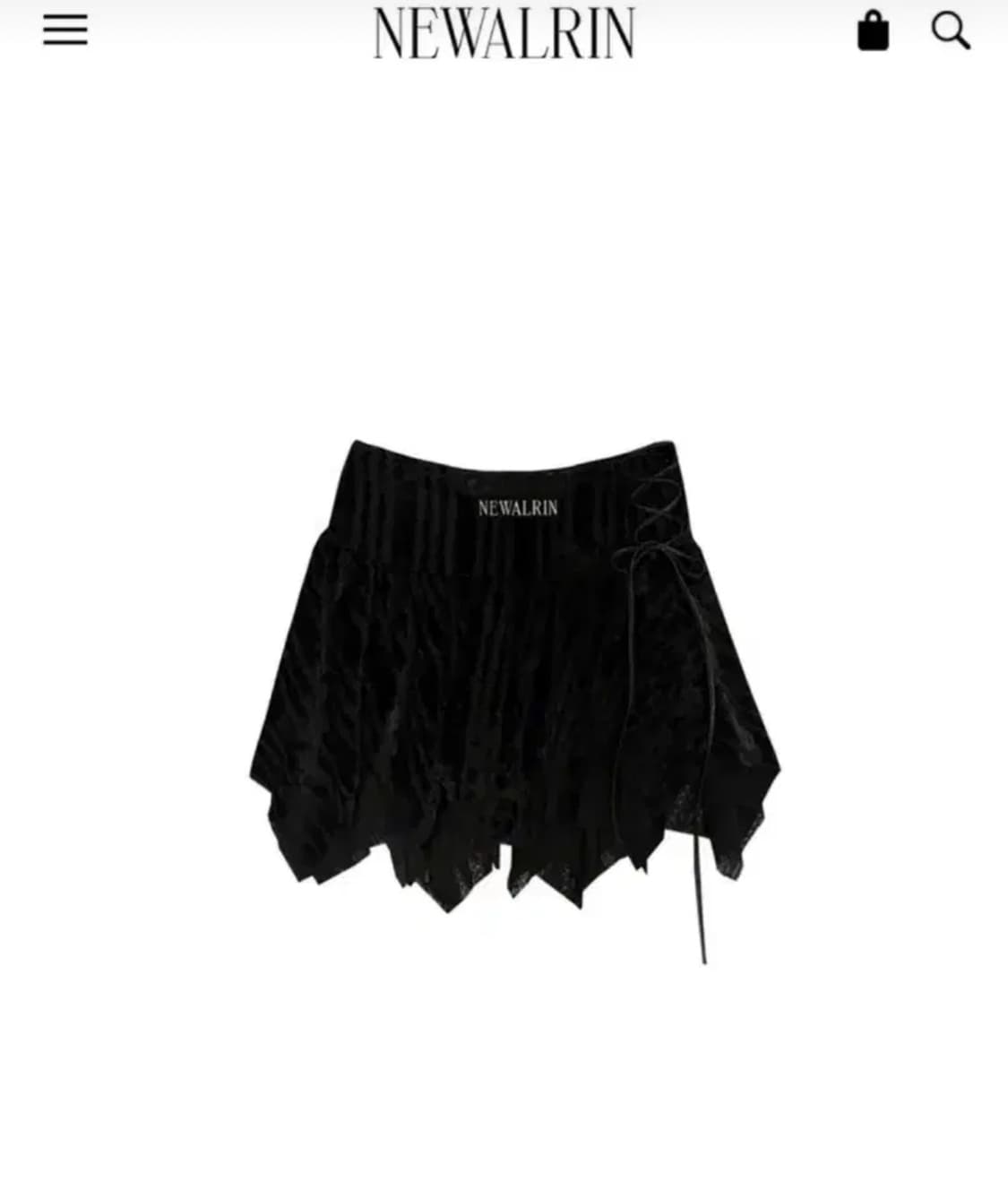 Newarlin 뉴얼린 엠블럼 벨벳 스커트 S 상품이미지1