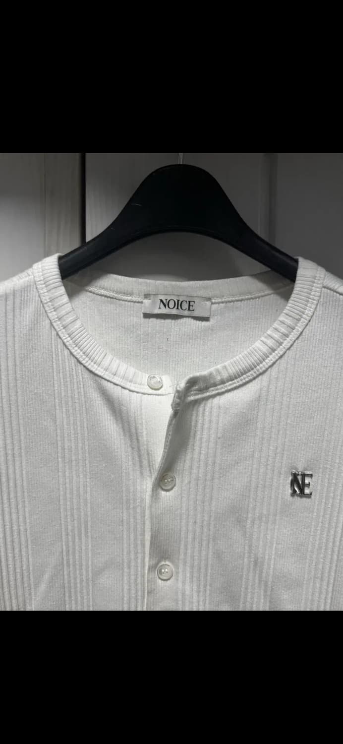 무료배송) 노이스 noice 코튼 리브드 헨리넥 화이트 m size 상품이미지2