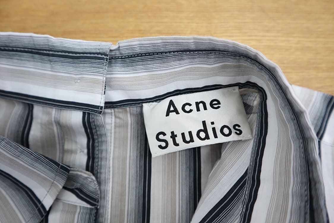 여성 AcneStudios 아크네스튜디오 롱 반팔줄가라셔츠 오버핏 비침 상품이미지7