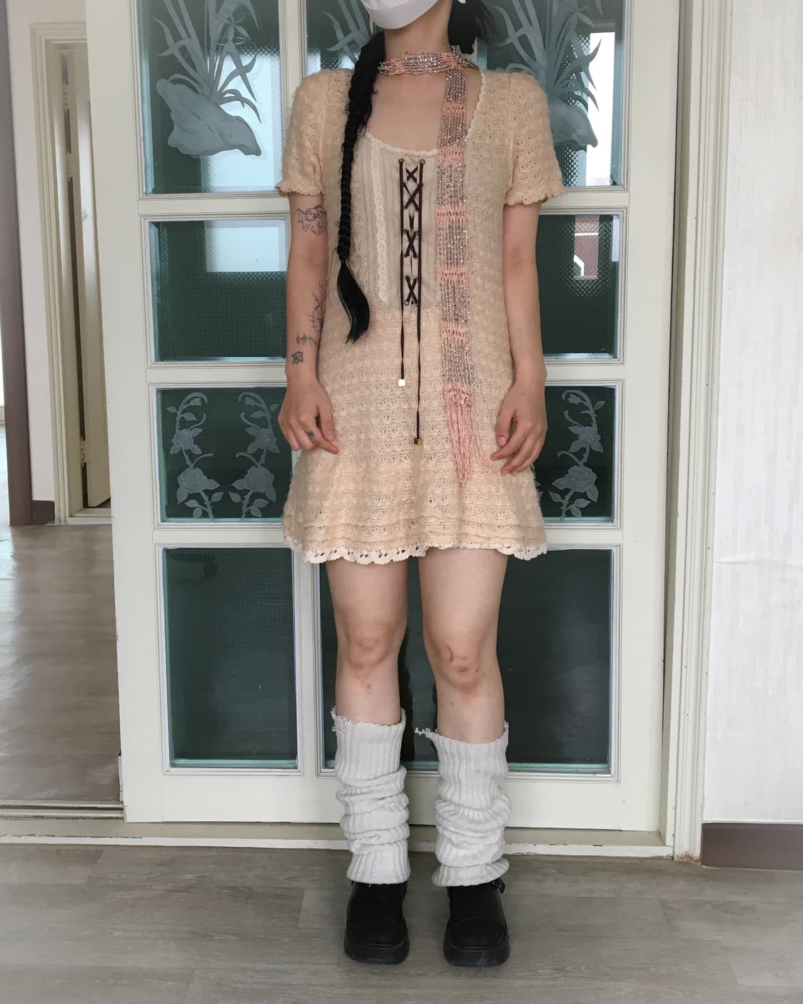 beads trimming net scarf 상품이미지7