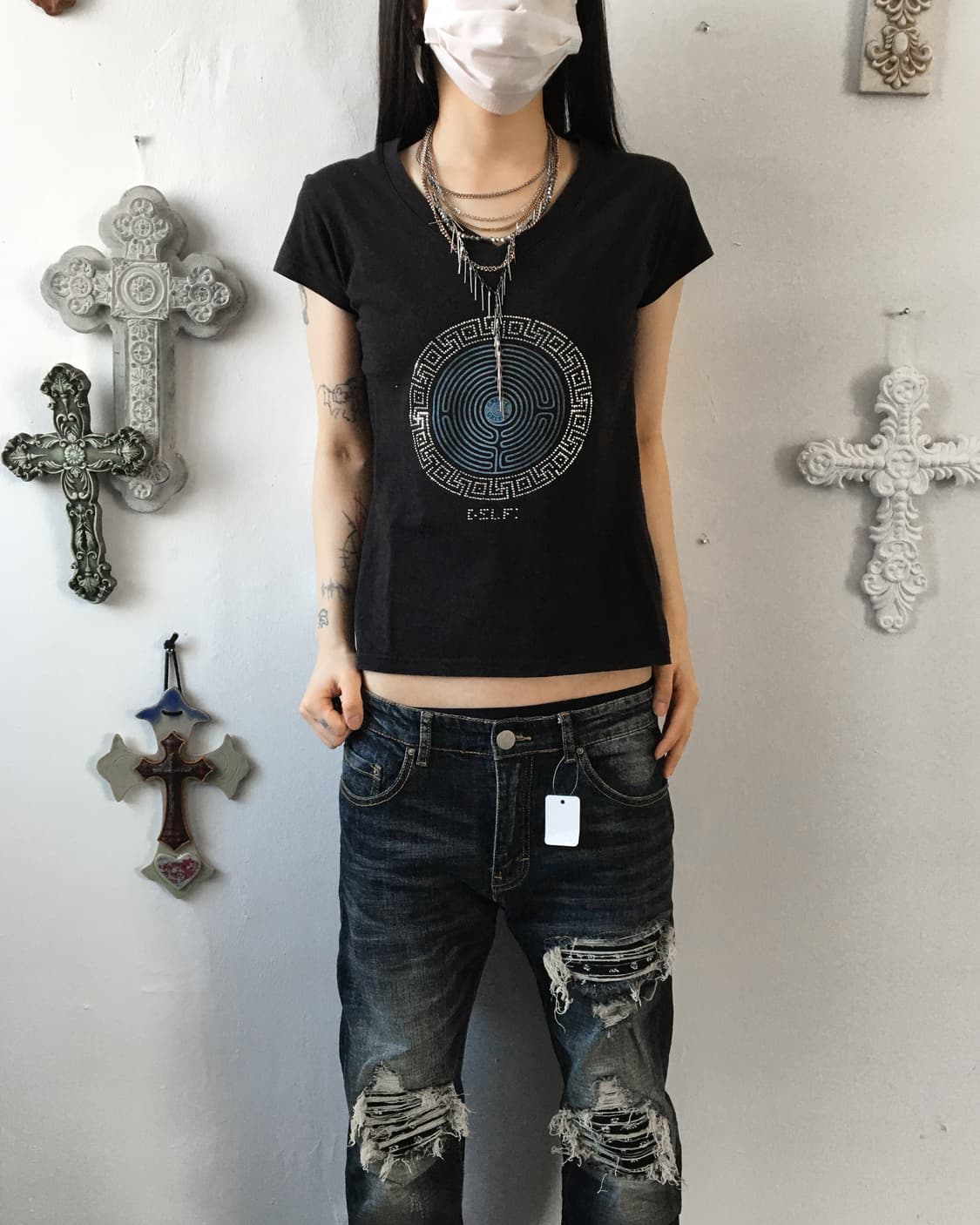 Circle maze t shirt 상품이미지1