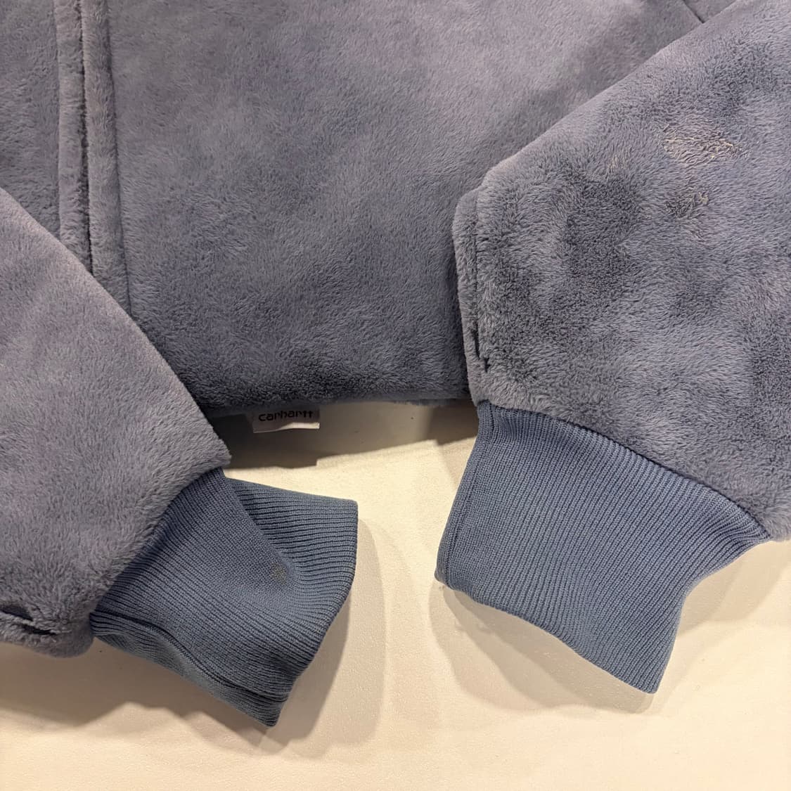 [M] 80s 칼하트 USA 플리스 벨벳 후드 집업 블루 B676 상품이미지7
