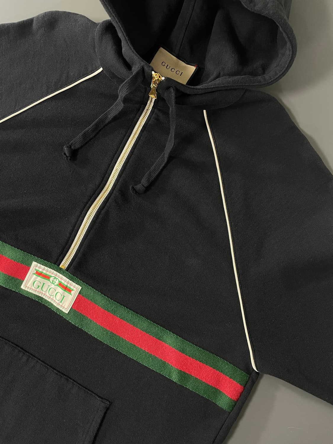 [S] GUCCI 구찌 코튼 저지 스웻 웹 후드 아노락 자켓 상품이미지3