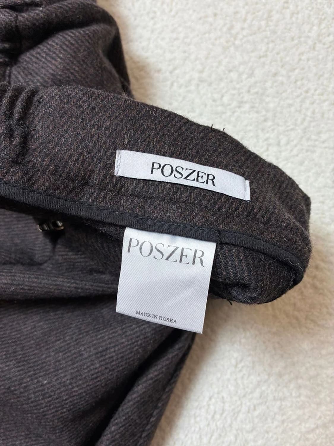 포저 POSZER 울 헤링본 투턱 와이드 팬츠 PN6418 상품이미지7