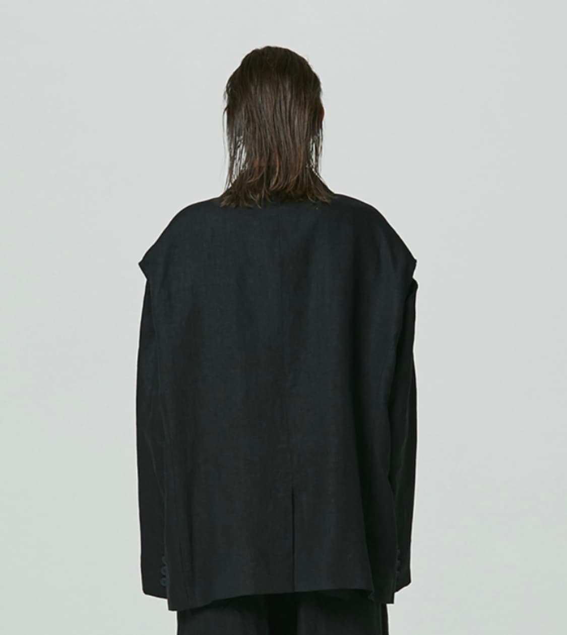 Amu 커팅 디테일 린넨 블레이저 상품이미지4