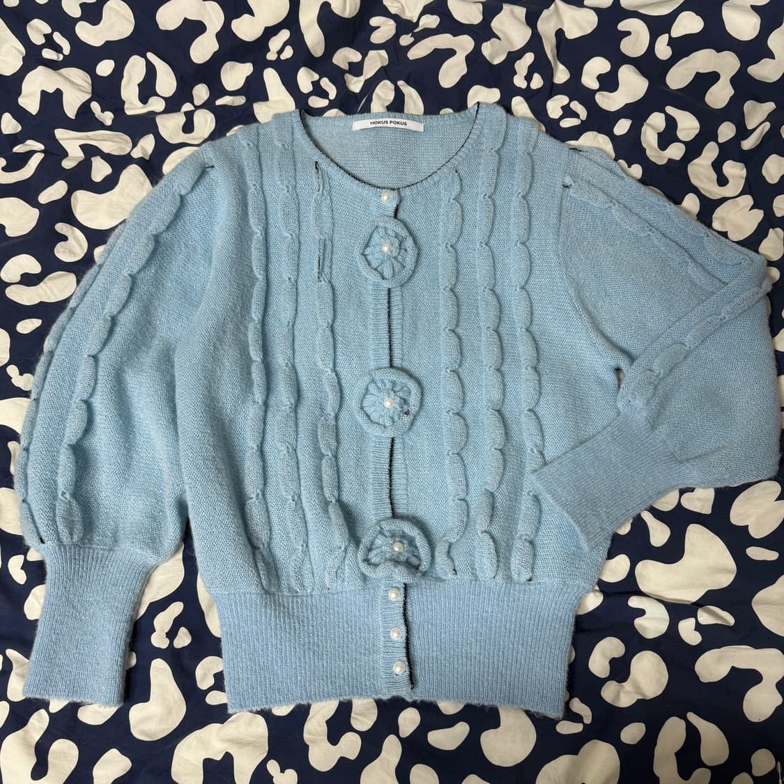 호쿠스포쿠스 Hand Flower Alpaca Knit Cardigan 상품이미지6
