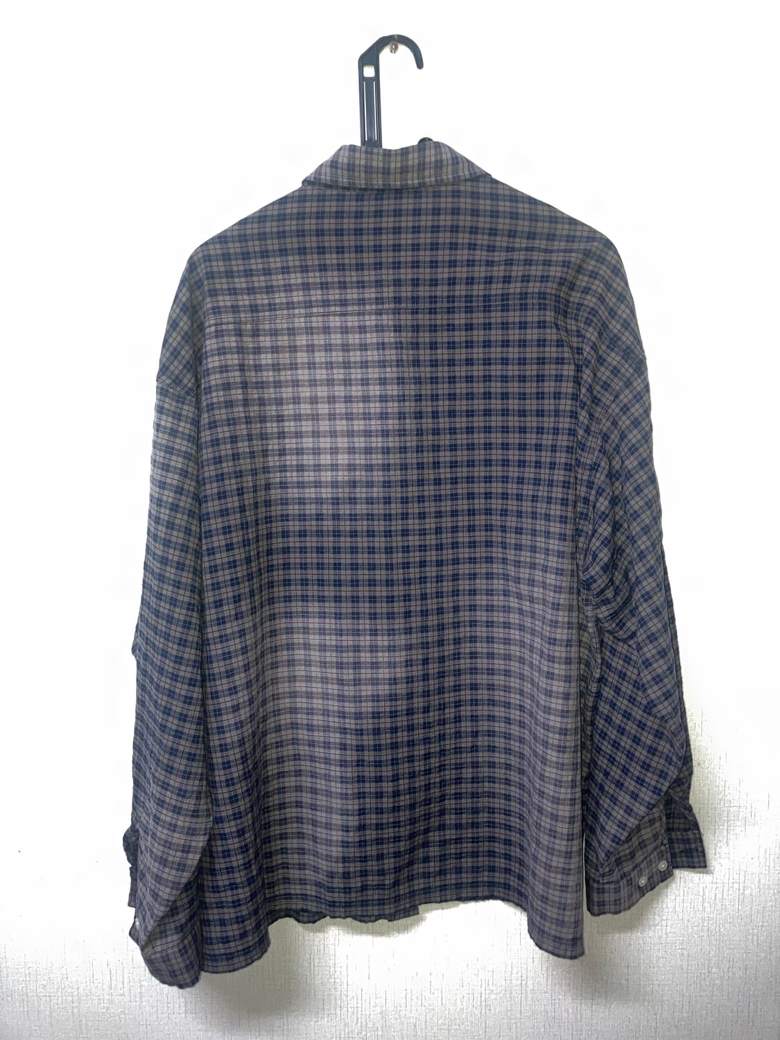 엑스톤즈 하브 워싱 빈티지 체크 셔츠 (NAVY) m사이즈 상품이미지2