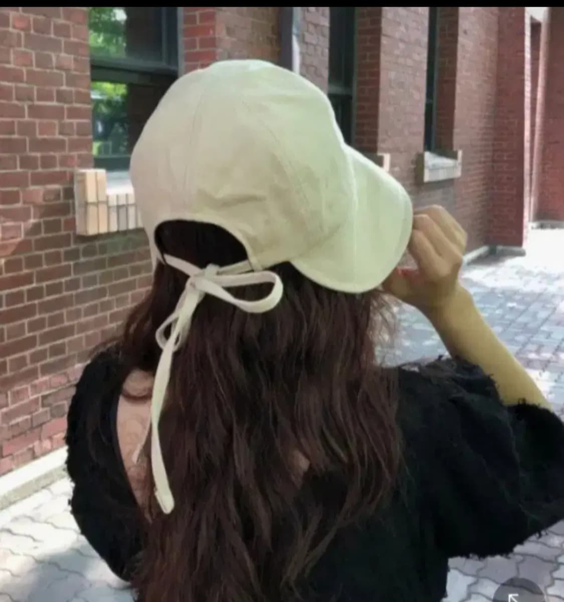 밀리티지 린넨 100% 리본 버킷햇 (라이트 베이지) 상품이미지1