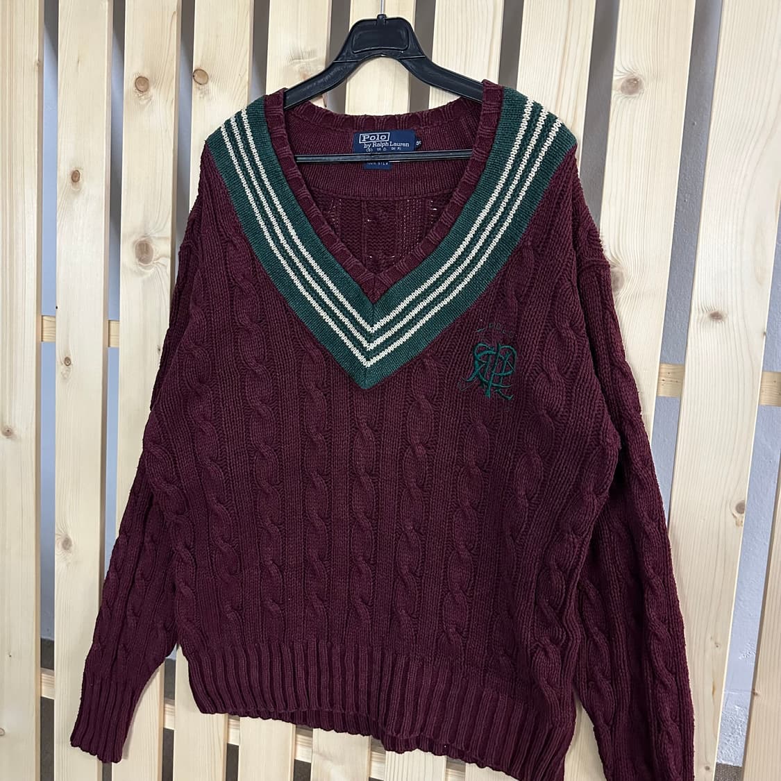 (L) 폴로 랄프로렌 80s 크리켓 버건디 니트 상품이미지2
