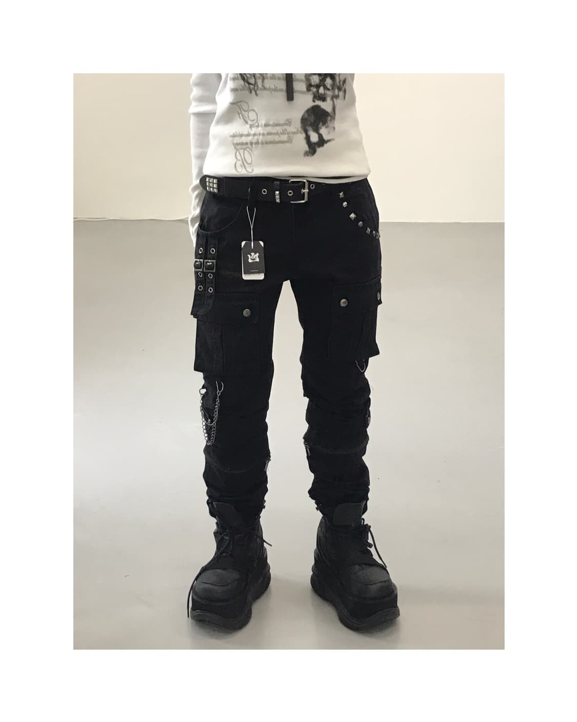 Jpn Black Y2k detail pants 상품이미지1