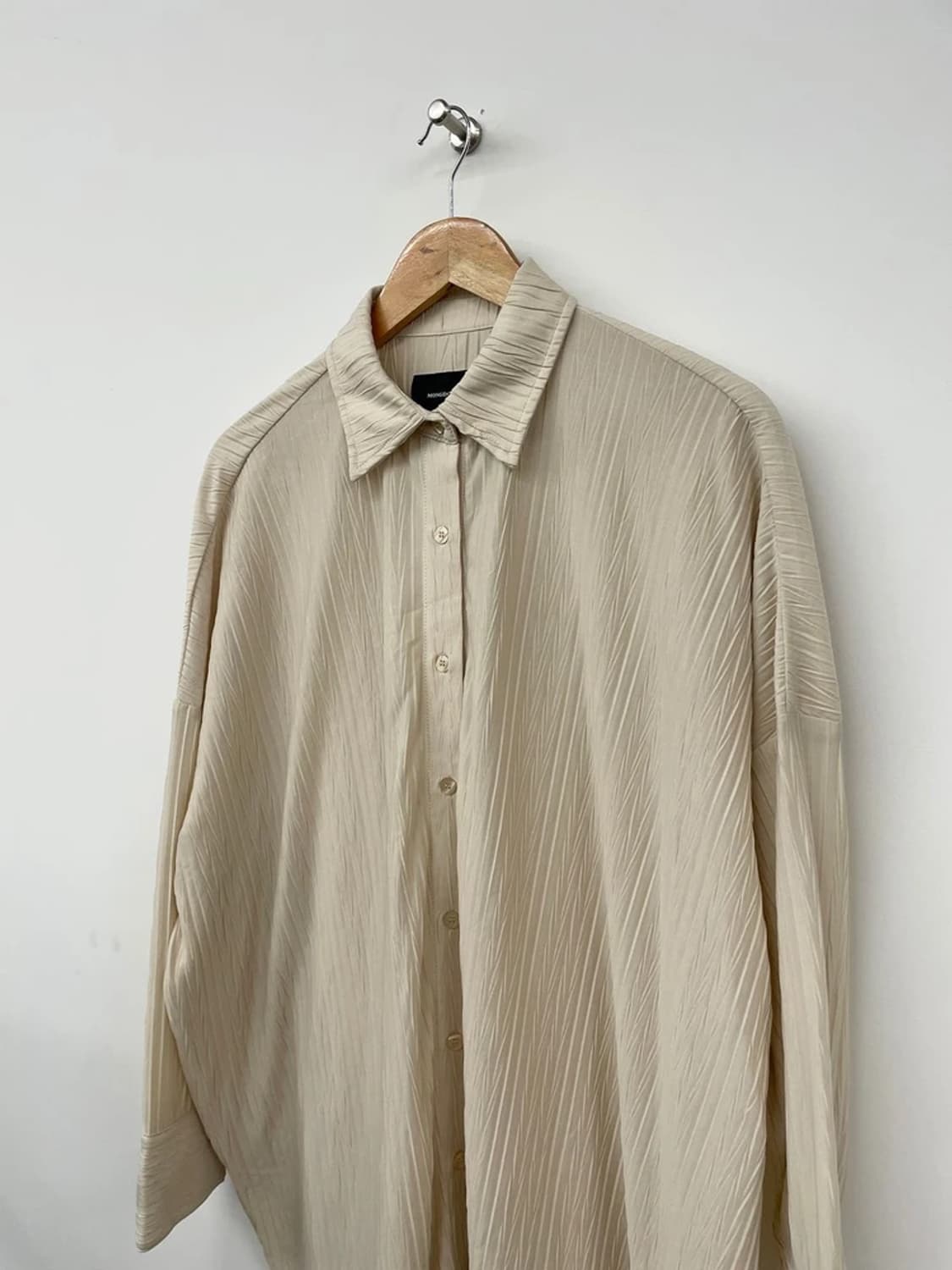 몽돌 MONDOL 21SS 헤링본 플리츠 오버핏 셔츠 원피스 PN9746 상품이미지2