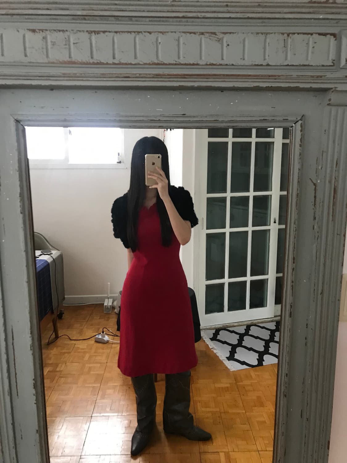 vintage pearl red one-piece 상품이미지4