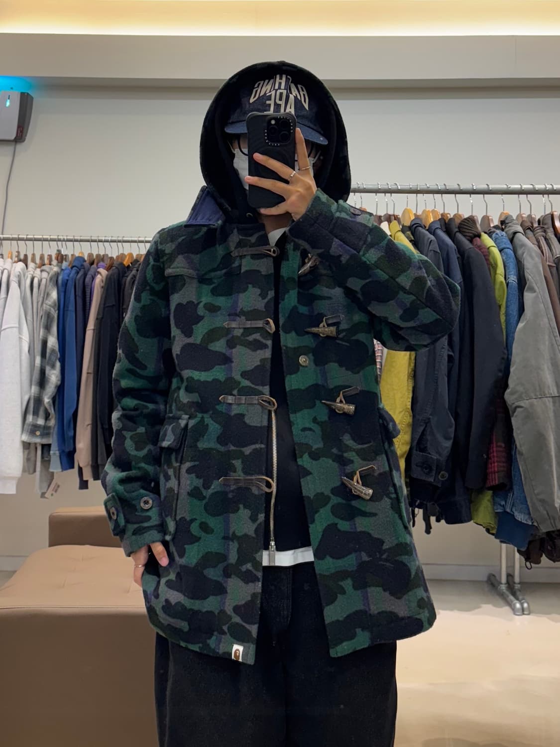 00s 베이프 녹계 더플 코트 상품이미지5