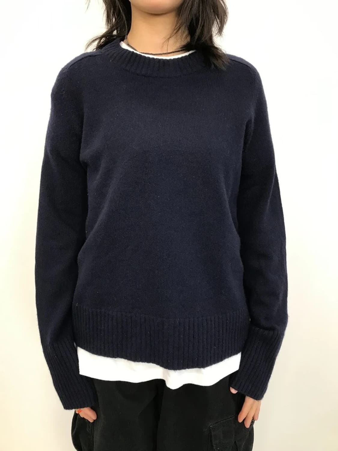 COS Navy Cashmere Crewneck Knit 상품이미지2
