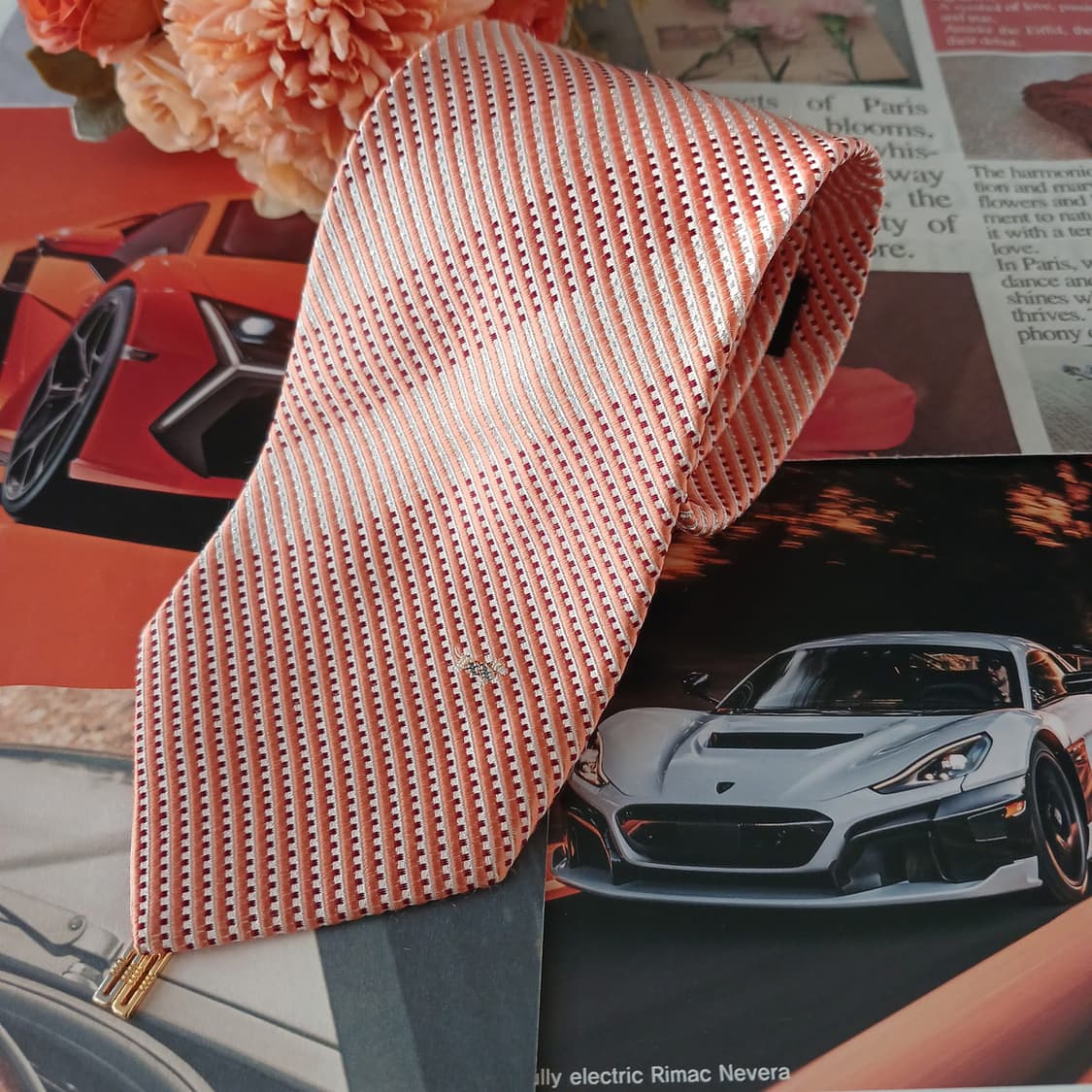 닥스 실크 오렌지 스트라이프 넥타이 8.5cm A+등급 A19172
 상품이미지2