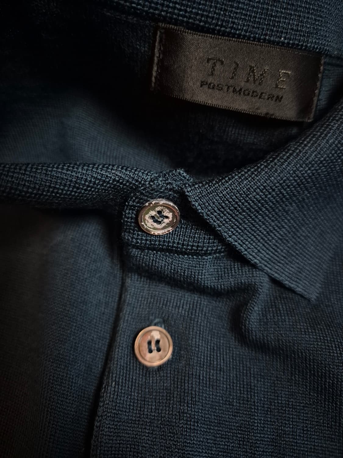 (100) 타임옴므 터콰이즈 울 카라 니트 상품이미지6