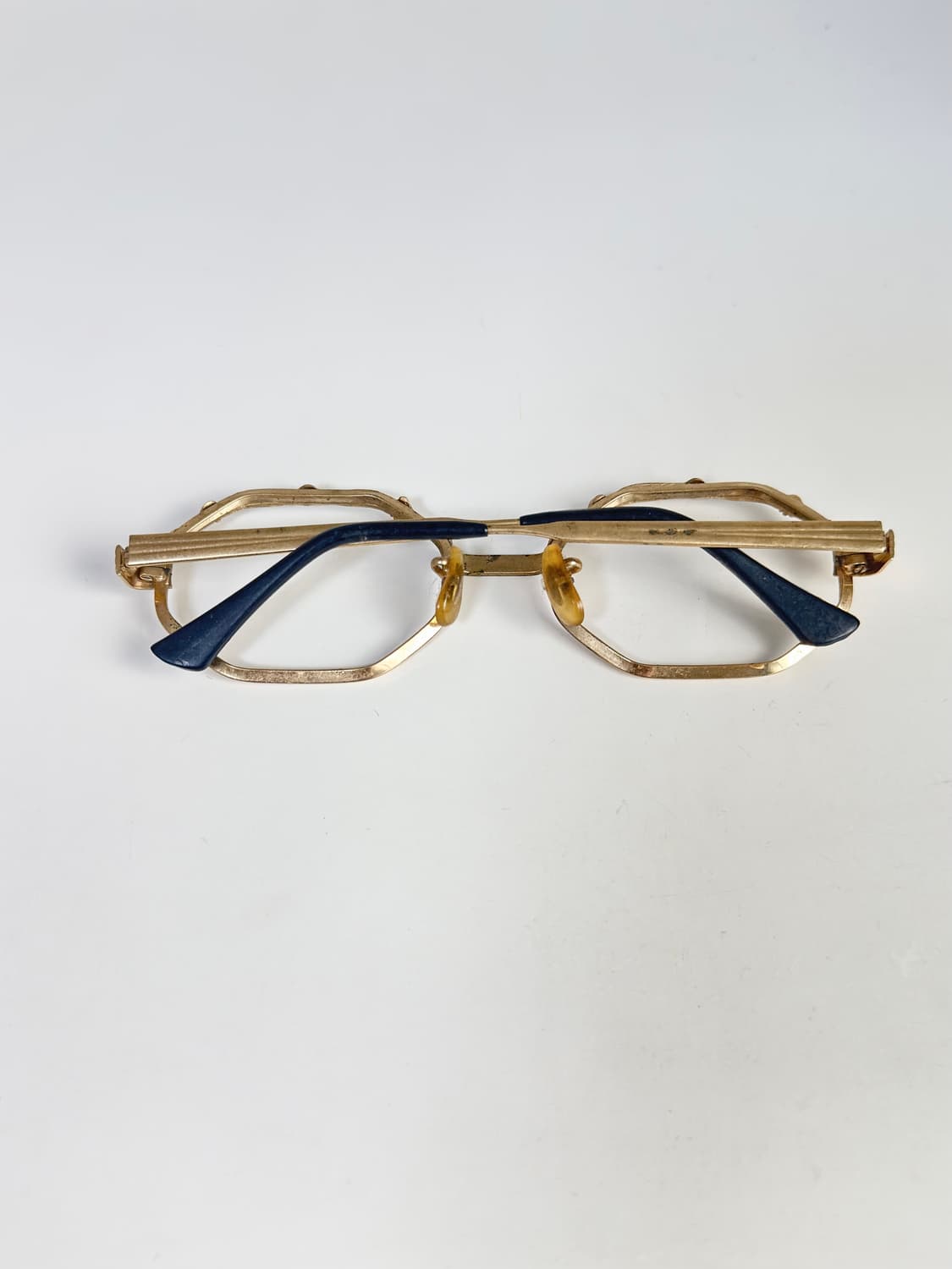 90s USA Allan Josie Gold Trim 옥타곤 안경테 상품이미지2