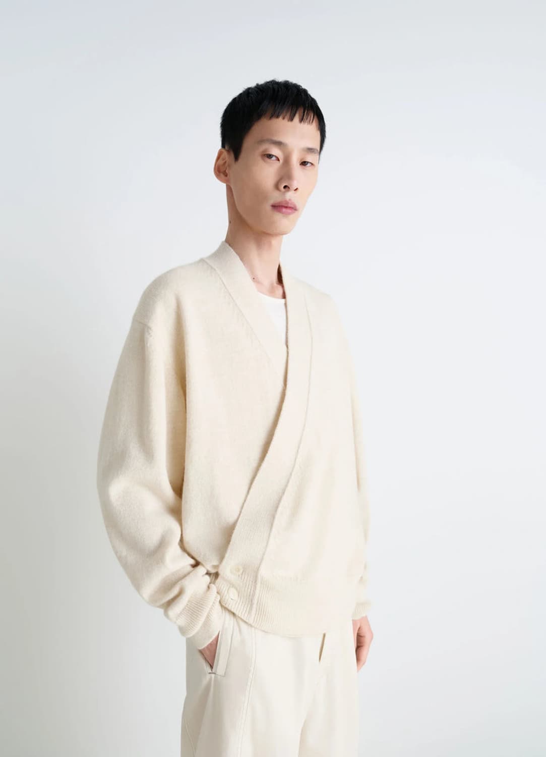 [S,M,L,XL]르메르 25fw 랩 가디건/라이트 크림 상품이미지1