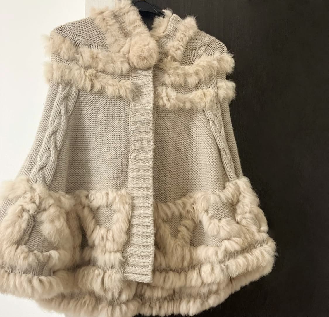 빈티지 니트망토 케이프 그런지페어리 캐캐체 모리걸 핀터깔 달천 대장y2k 상품이미지1