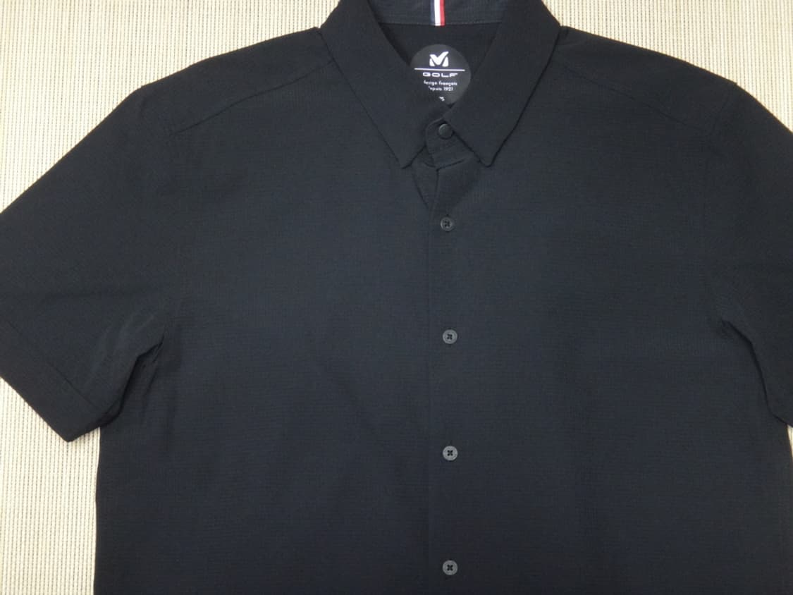 (XL) MILLET 밀레 골프 남성 반팔 셔츠 블랙 상품이미지3