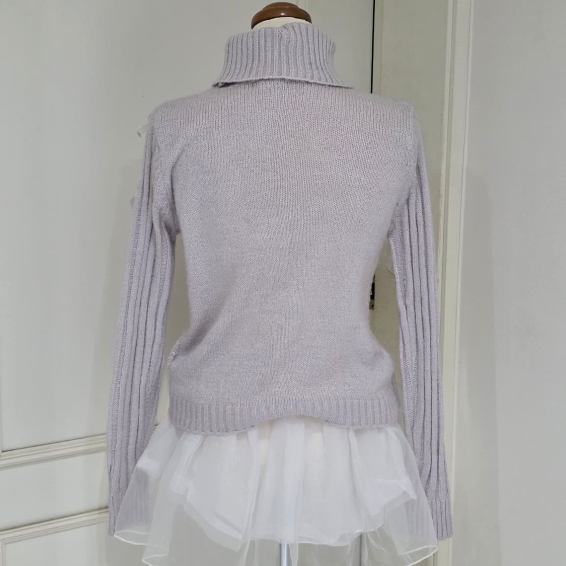 일본빈티지)히메갸루st 라벤더리본 리즈엑팜깔 로맨틱 겨울 니트스웨터 상품이미지4