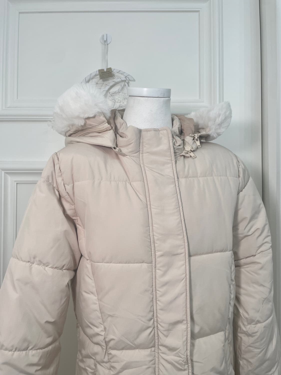 JENNY LOVE pink beige fur hoodie line ju 상품이미지6