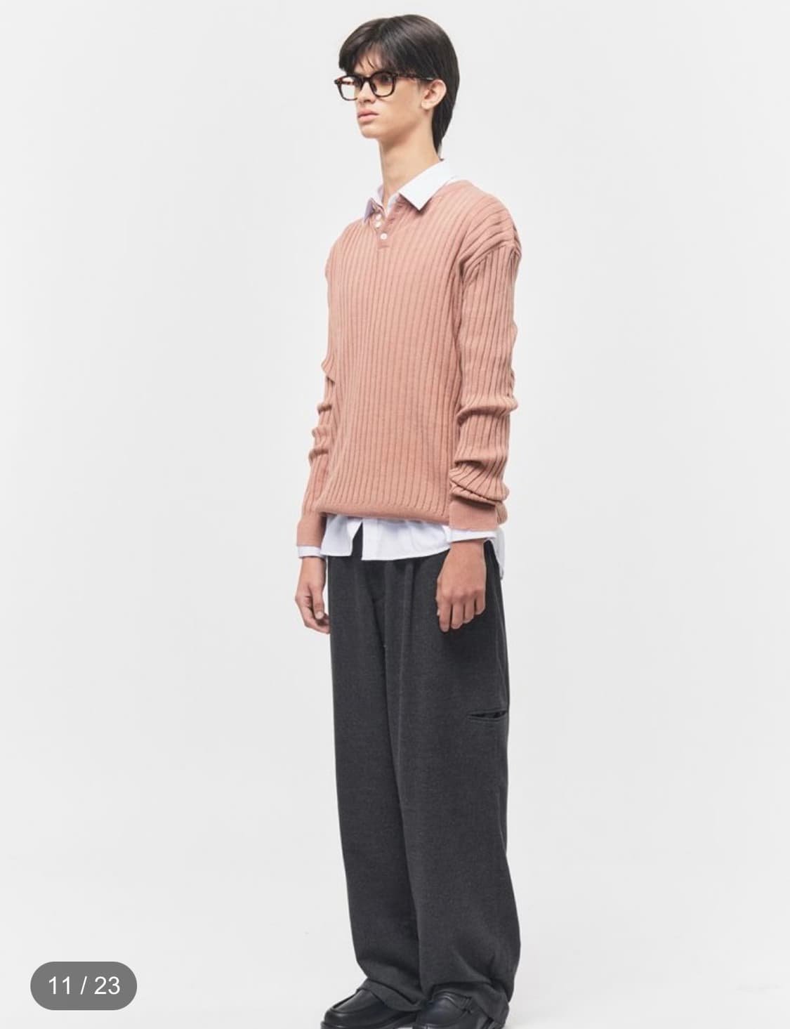 블루썬플라워 merino wool henry neck knitwear M 상품이미지3