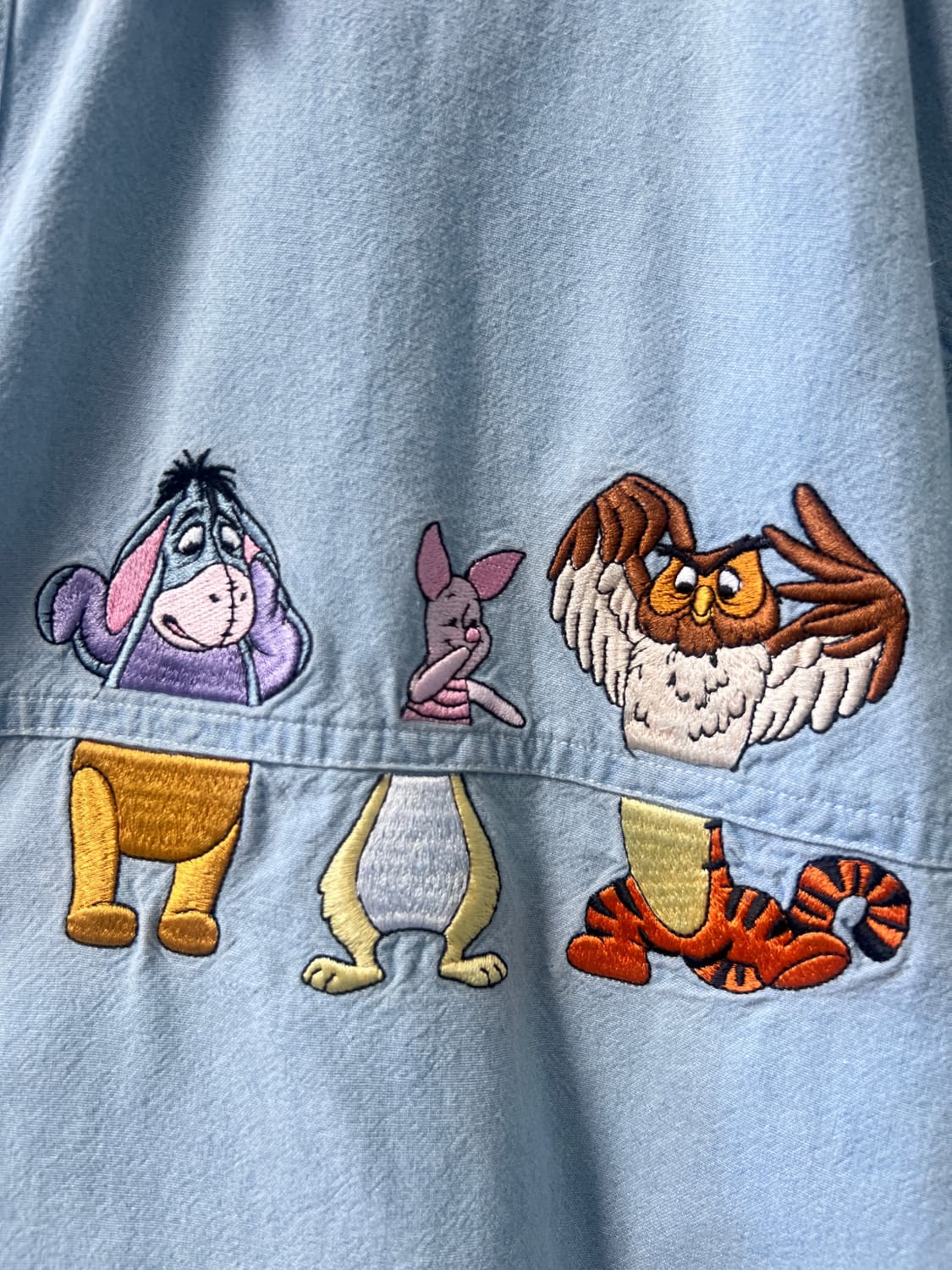 [L]90's Disney USA 디즈니 캐릭터 자수 데님 셔츠 상품이미지5