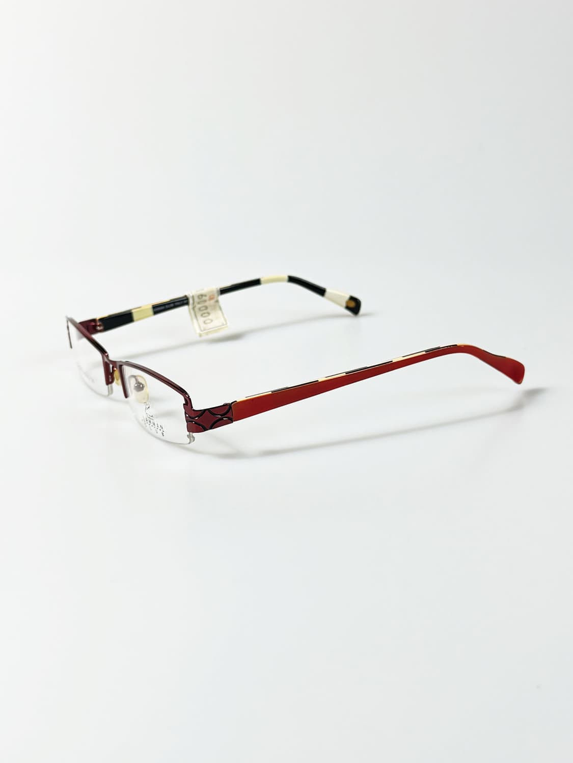 90s 일본제 LAW MAN CLUB 스퀘어 반무테 빈티지 안경 상품이미지3