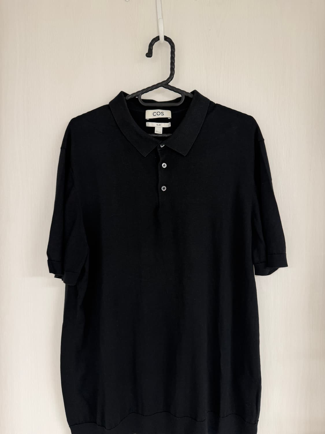 COS 남성 반팔카라티 블랙 L 상품이미지3