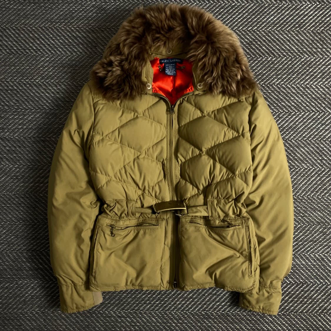 폴로 랄프로렌 우먼스 퀼팅 벨티드 라쿤 다운 패딩y 3006 상품이미지2