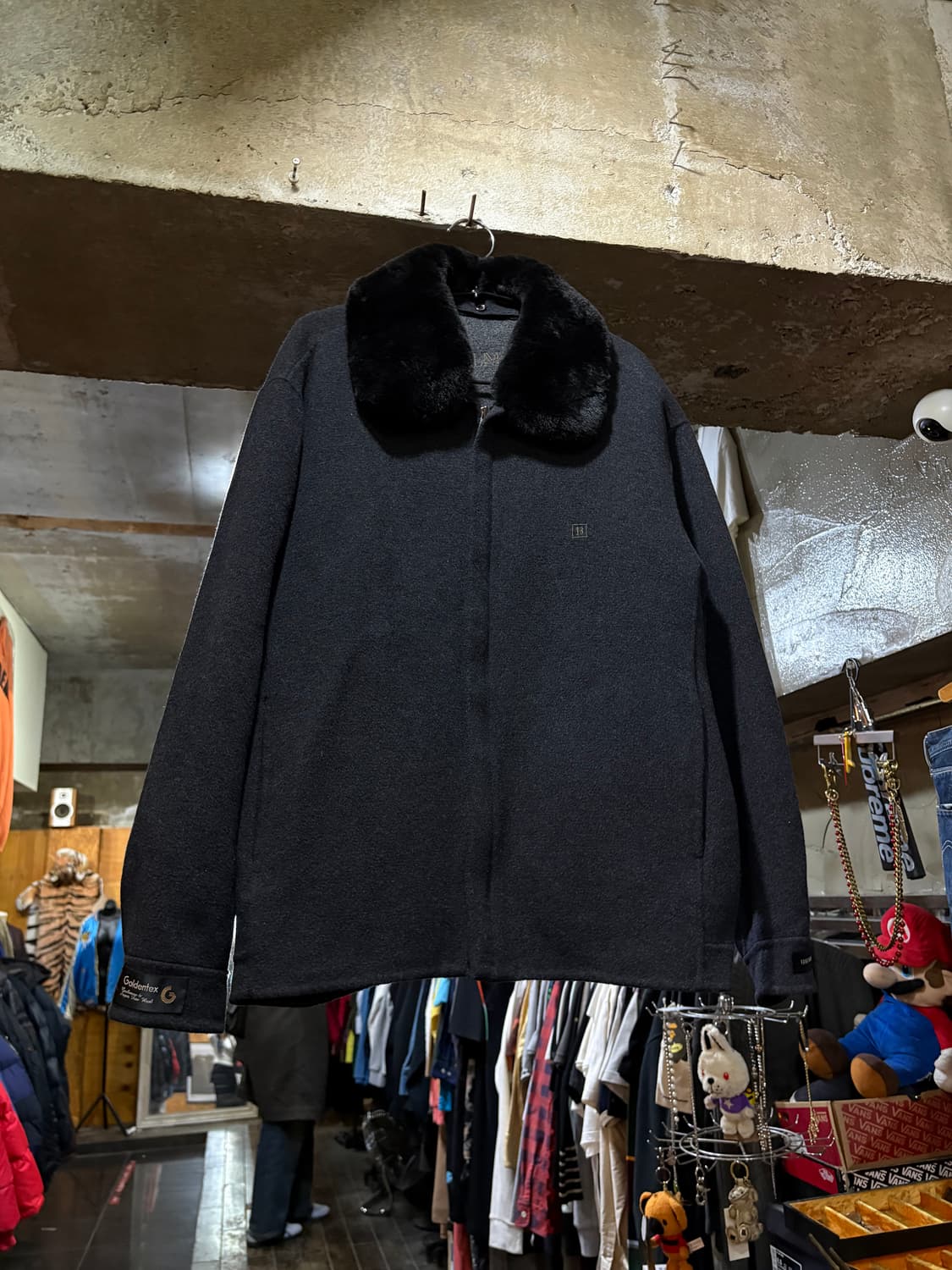 Balmain 발망 블랙 퍼 카라 캐시미어 자켓 상품이미지2