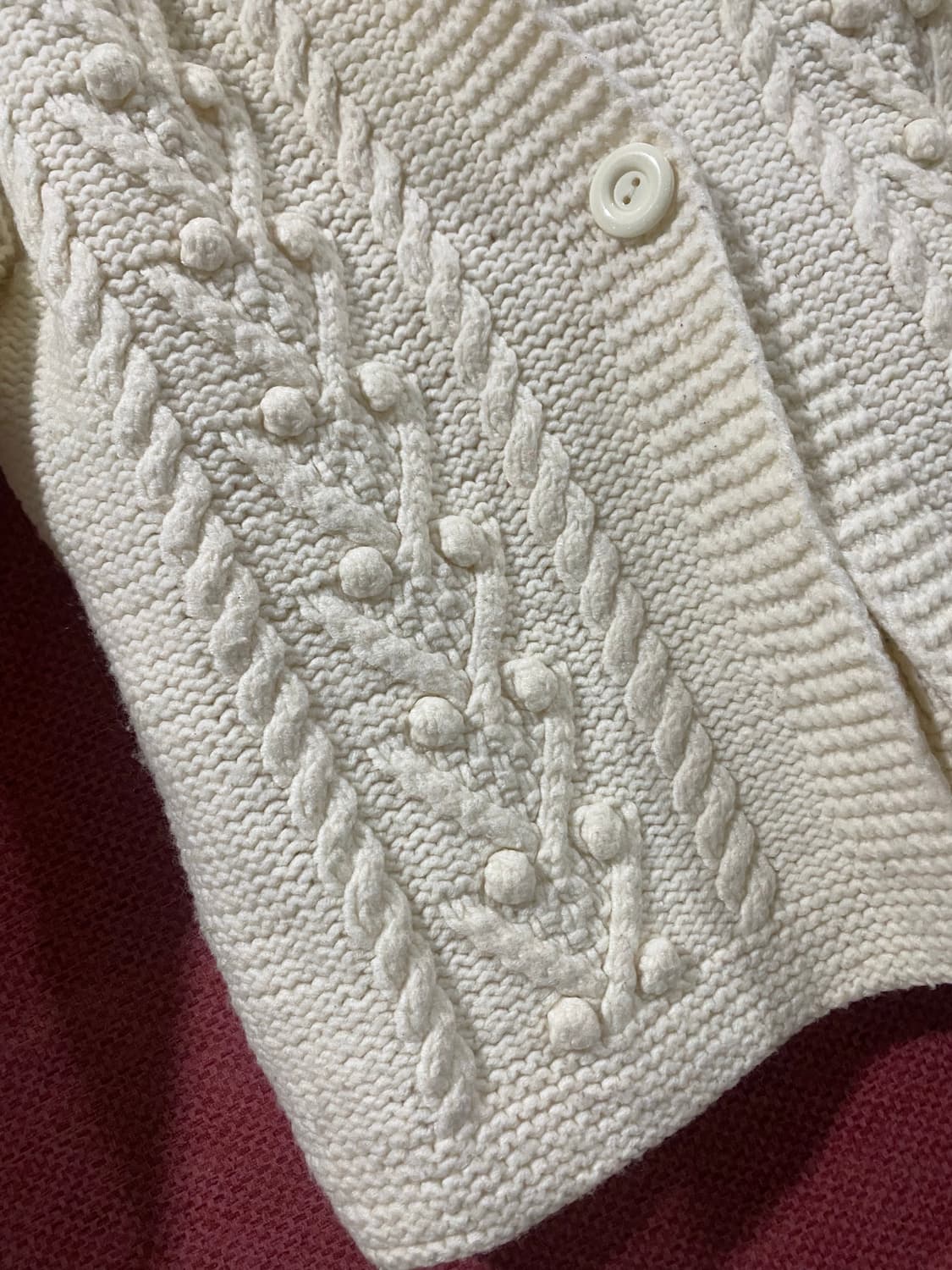 Le F 케이블 니트 가디건 L 아이보리 상품이미지5