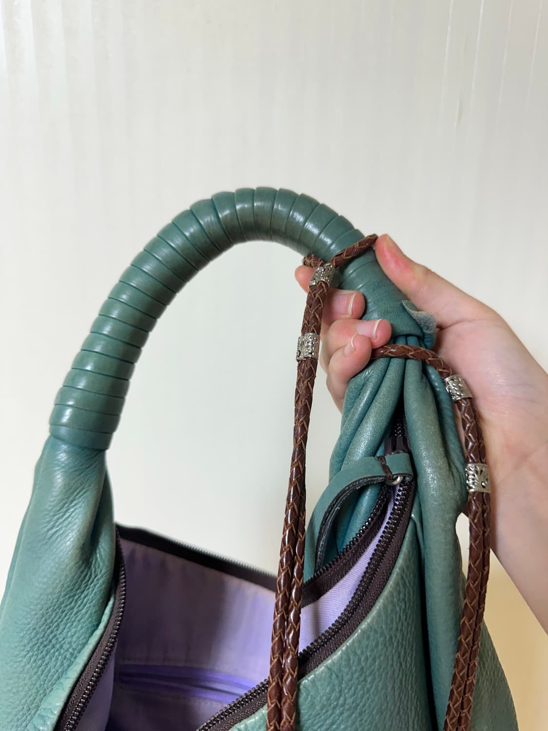 Kazuyo nakano leather bag mint 상품이미지5