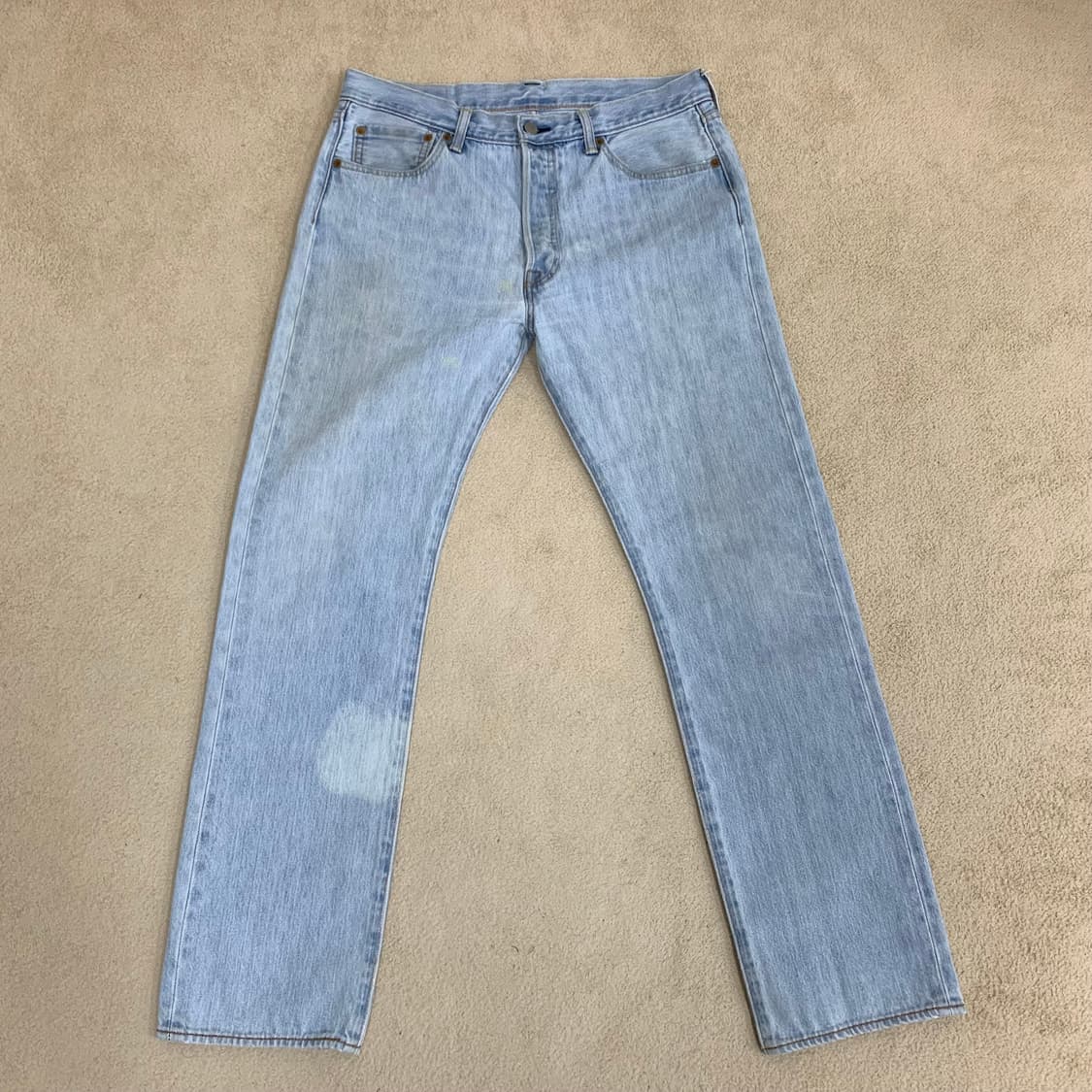 빈티지 리바이스 501 워싱 데님팬츠(34사이즈) 연청 남자청바지 상품이미지2