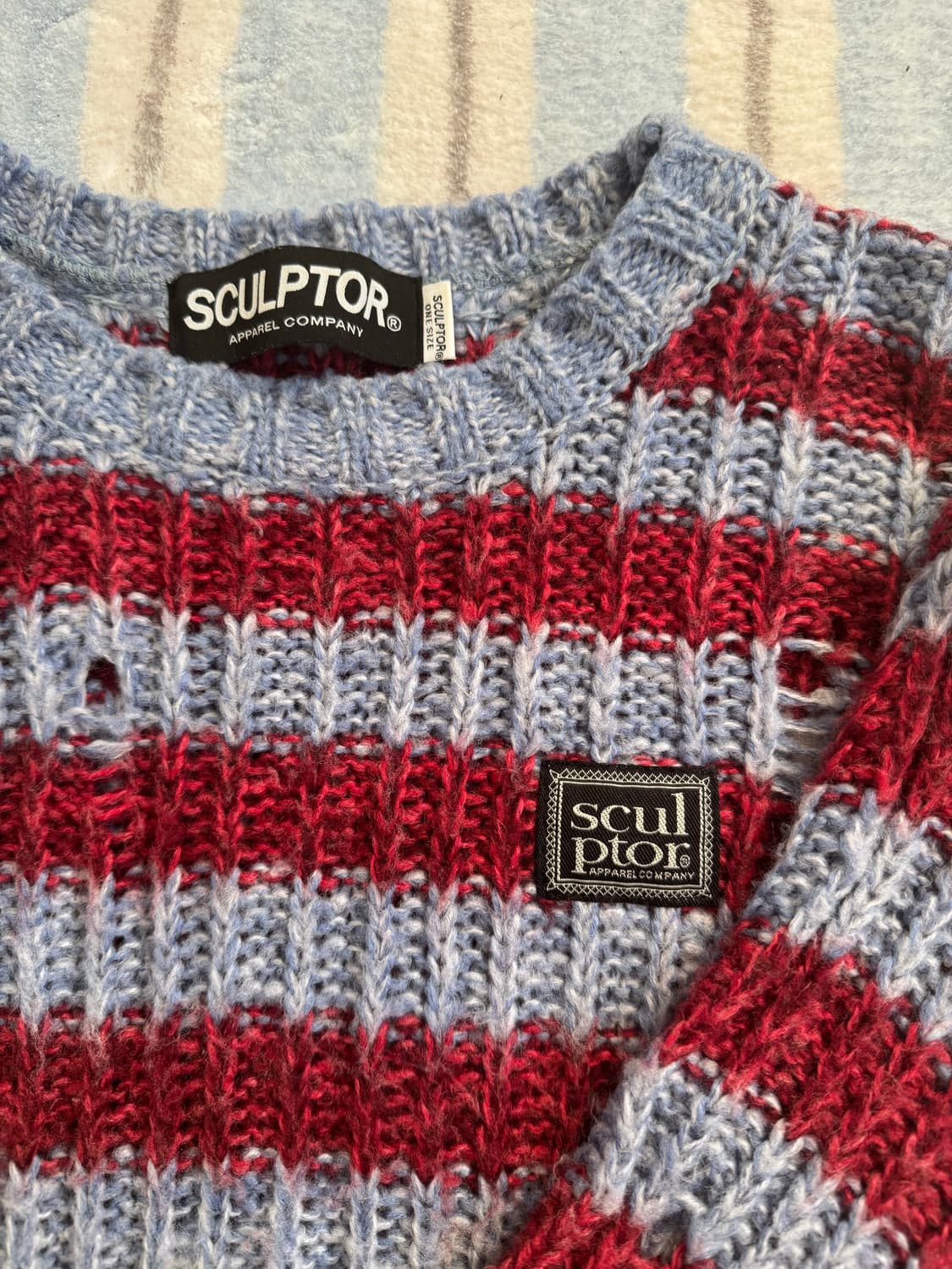 스컬프터 데미지 언발란스 니트 상품이미지2