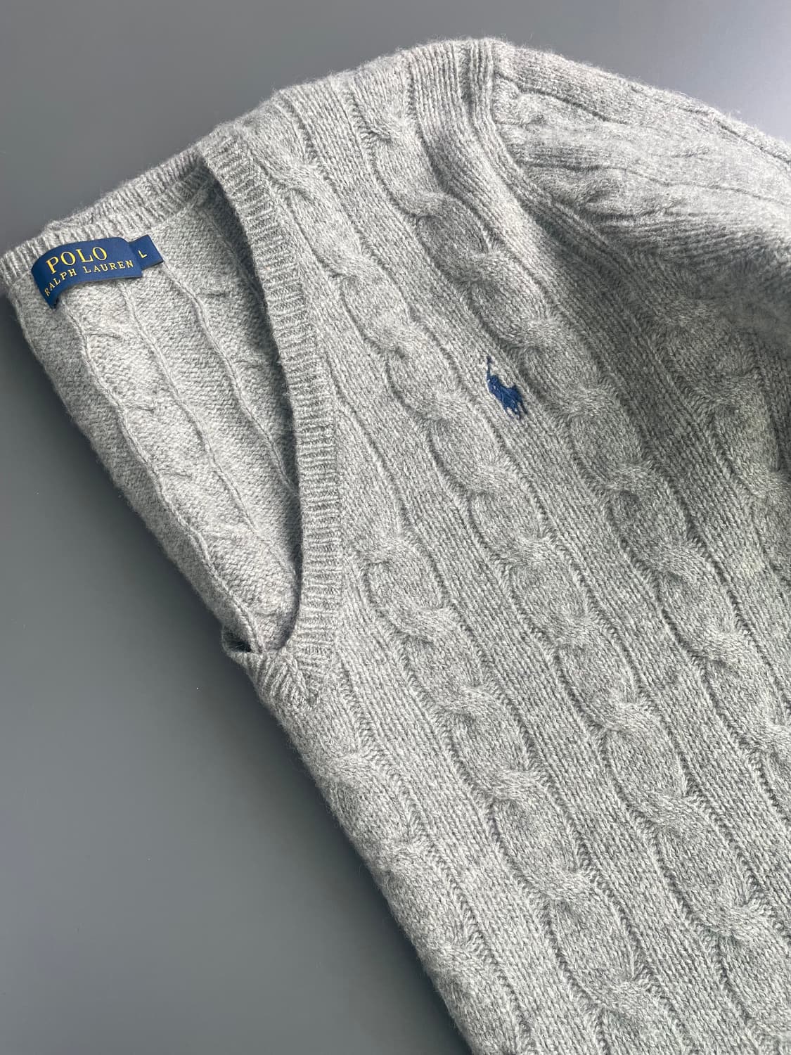 [L] 폴로 랄프로렌 여성 메리노울 케이블 꽈배기 브이넥 니트 스웨터 상품이미지4