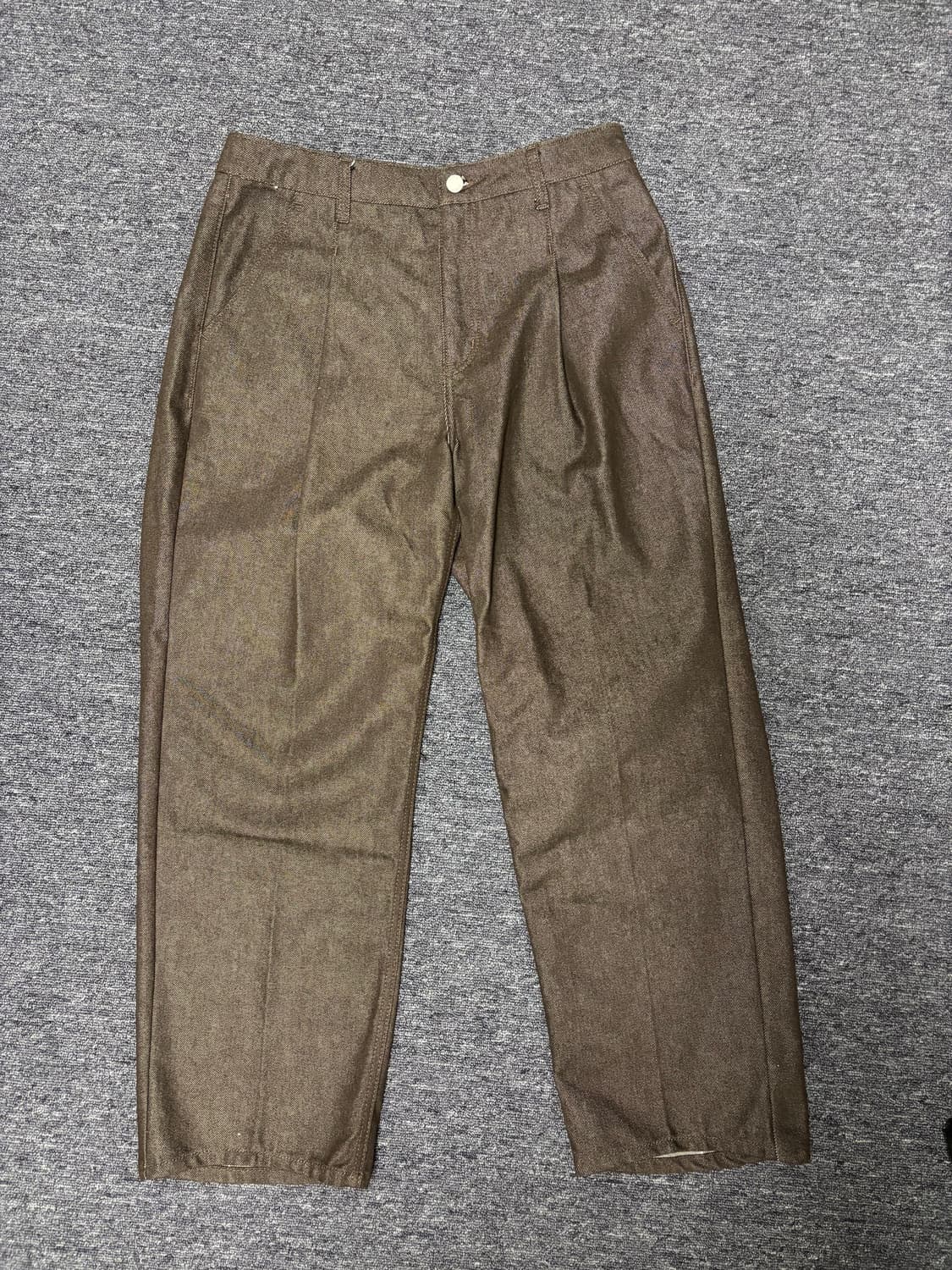 커스텀어클락 브라운 커브드 코튼 팬츠 상품이미지1