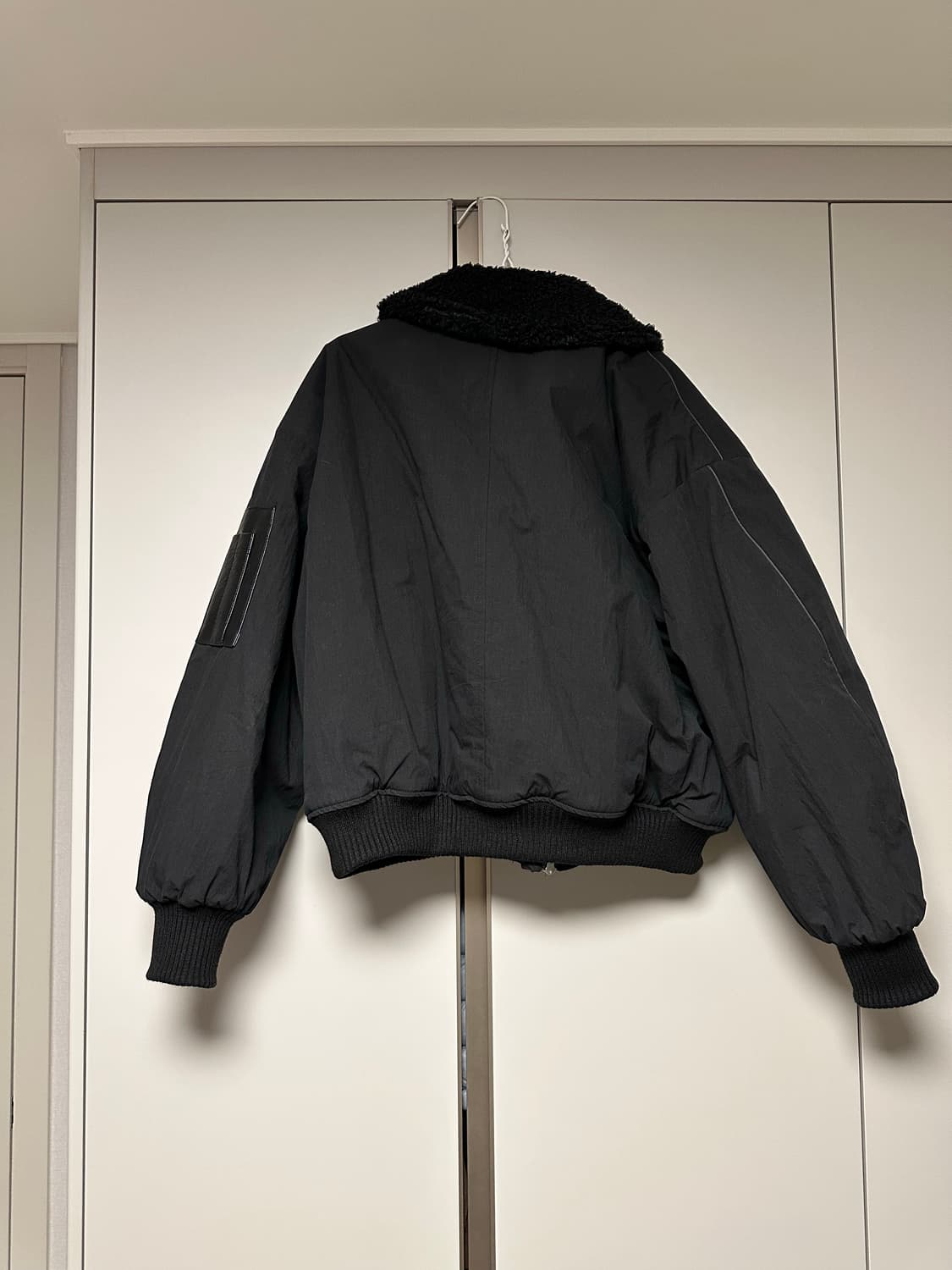 [1] Rssc x 포그서비스 파이어맨 레더 믹스 코튼 봄버 자켓 상품이미지5