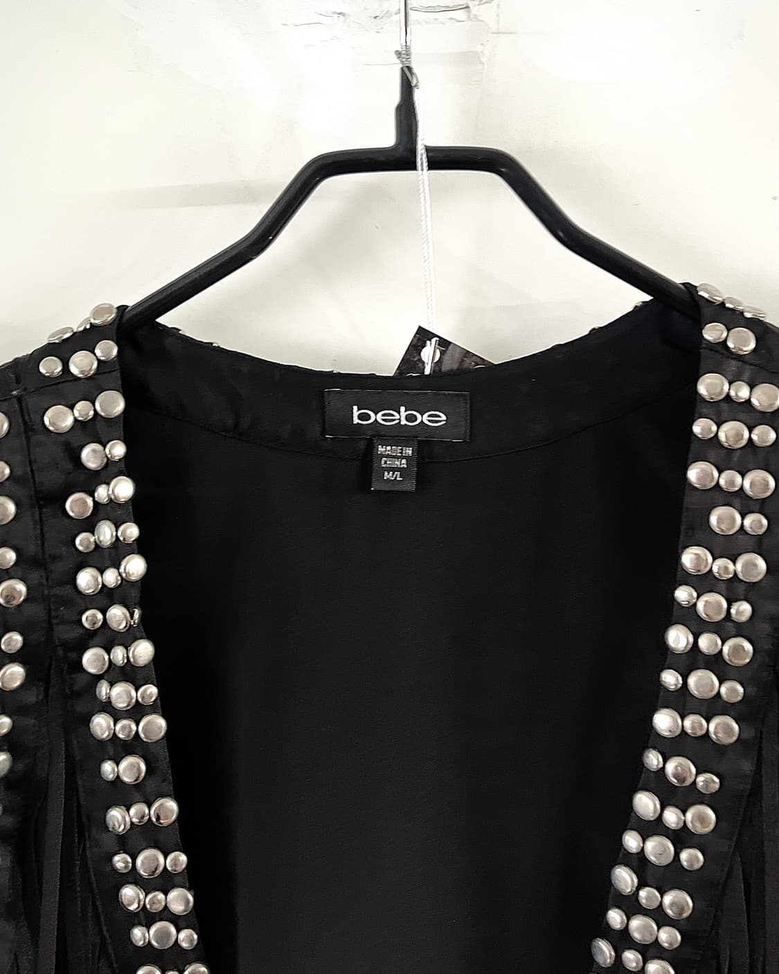 bebe Fringe Stud Trim Western Vest 상품이미지6