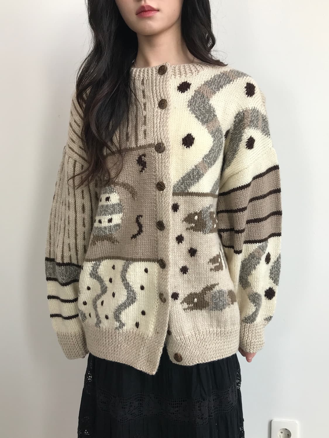 Helen Berko Novelty Knit Cardigan 상품이미지3