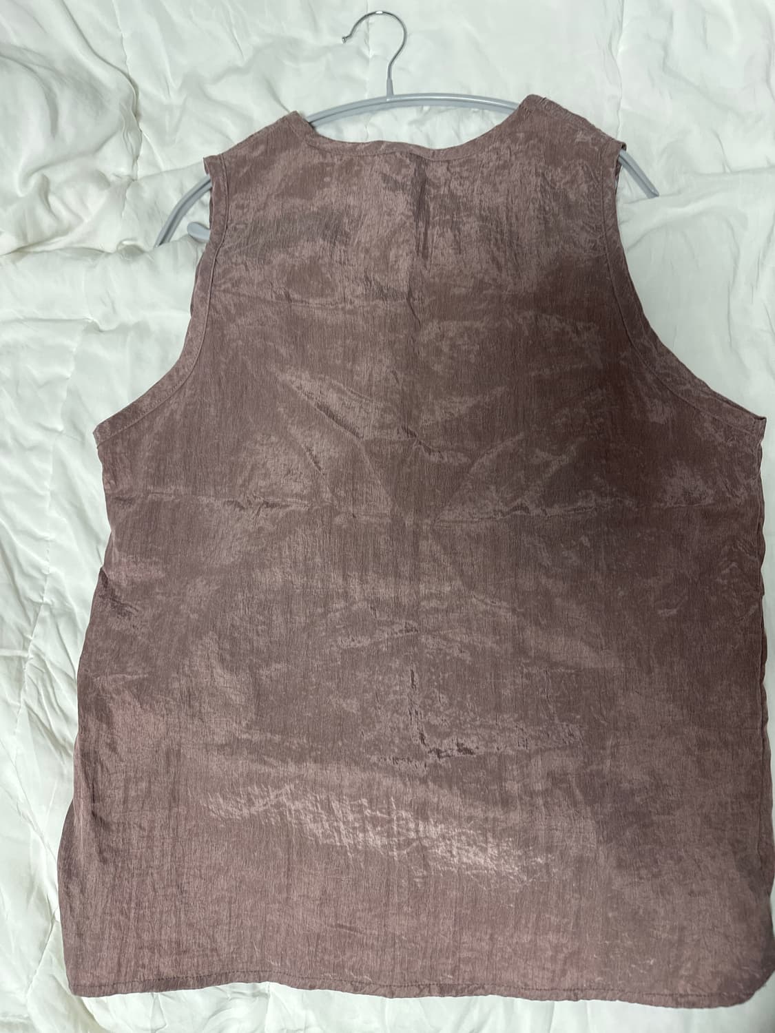 노이어 비스코스 u넥 슬리브리스 셔츠 (버건디) 상품이미지3