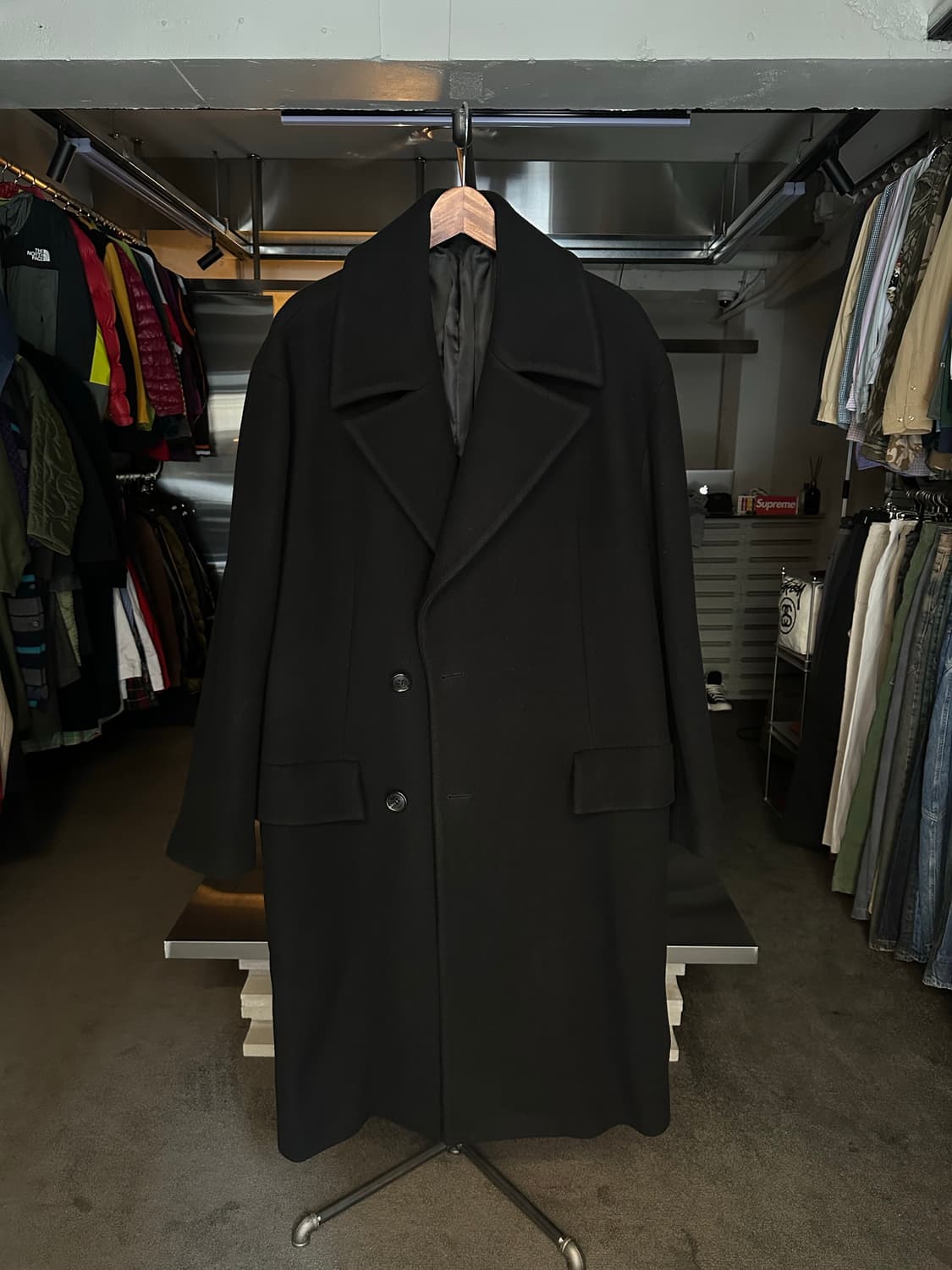 준지 블랙 지퍼 디테일 코트 XL 상품이미지1