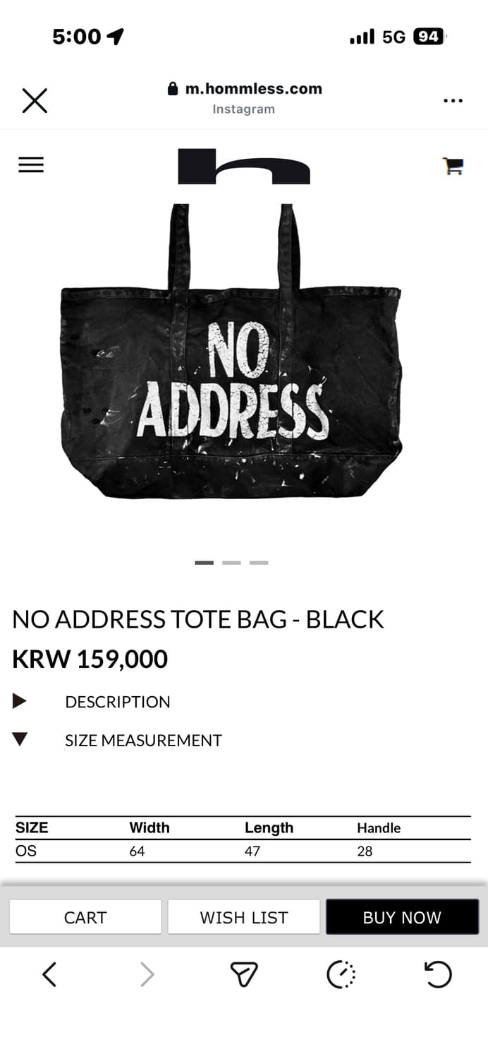 홈리스 블랙 토트백 상품이미지1