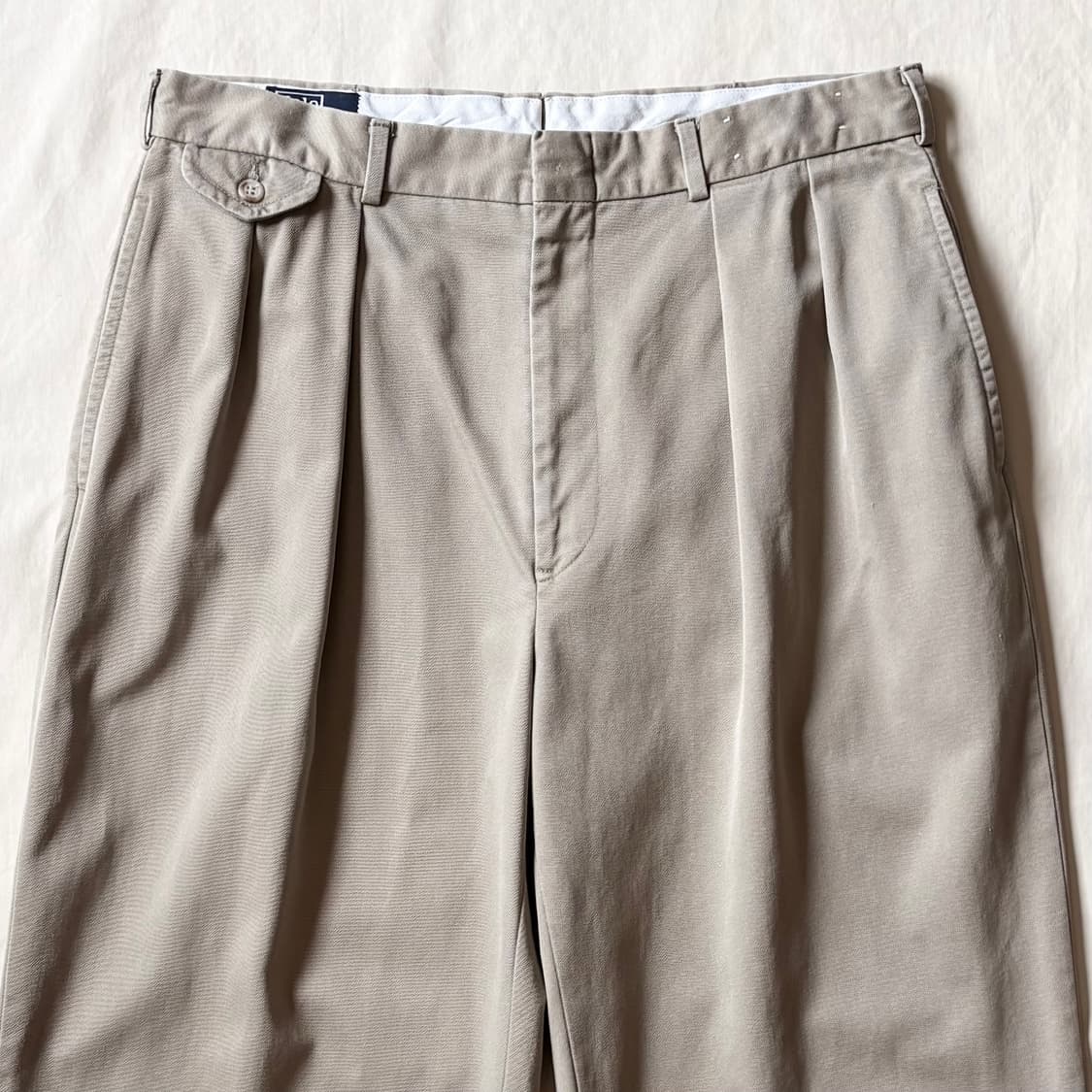 [33] 90s USA 폴로 랄프로렌 베이지 투턱 치노팬츠 상품이미지2
