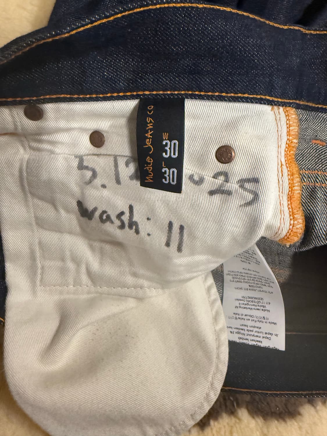 누디진 loud larry selvedge 데님 사이즈30 상품이미지3