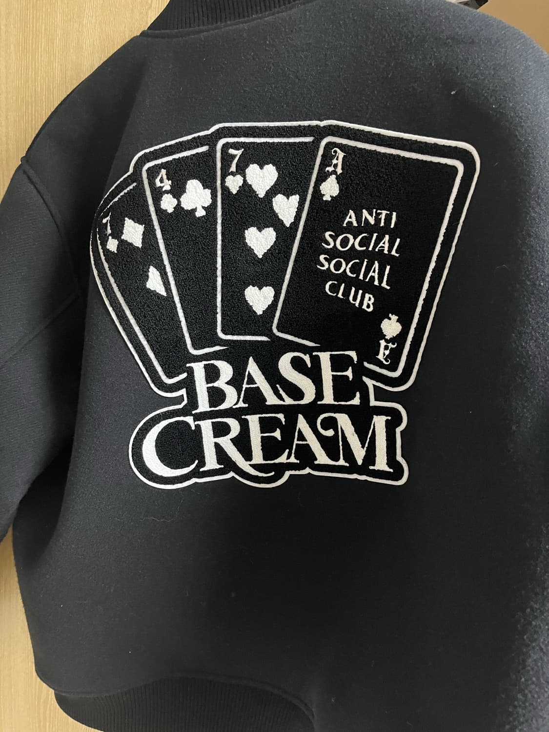 [L] 안티소셜클럽 x 베이스크림 바시티 자켓 상품이미지4